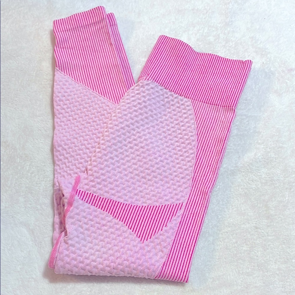 Daisy Pink Striped Leggings